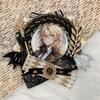 G Triger Ita Rosette for Can Winged Ita Bag Handmade Black Badges, Rosette, Devil, 57mm, 58mm, Decoration, Rosette, Ribbon,