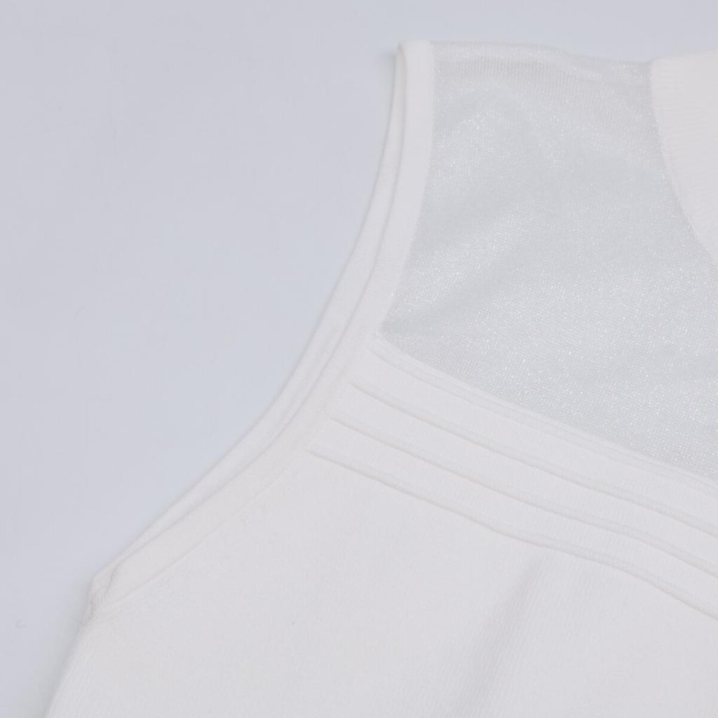 Diagram [24Stainless Steel] 0324153063 Lame Sheer Pleated Knit Dress 36 whiteUsed