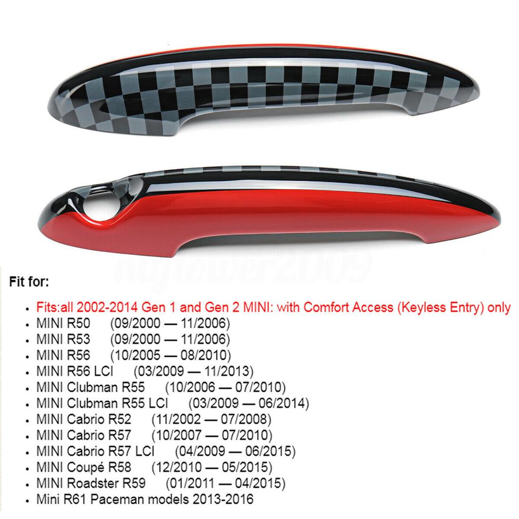 NEW-2 X Door Handle Cover Cap ABS For Mini Cooper JCW ONE S R55 R56 R57 R58 R59 R61