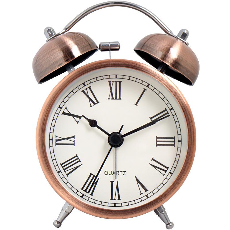 

Nordic Retro Metal Silent Alarm Clock for Kids - Luminous Desktop Clock for Student Bedrooms