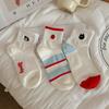 Cute White Summer Thin Cotton Socks Short Sporty Style Low-Top Sweat-Absorbing And Breathable Girl Socks