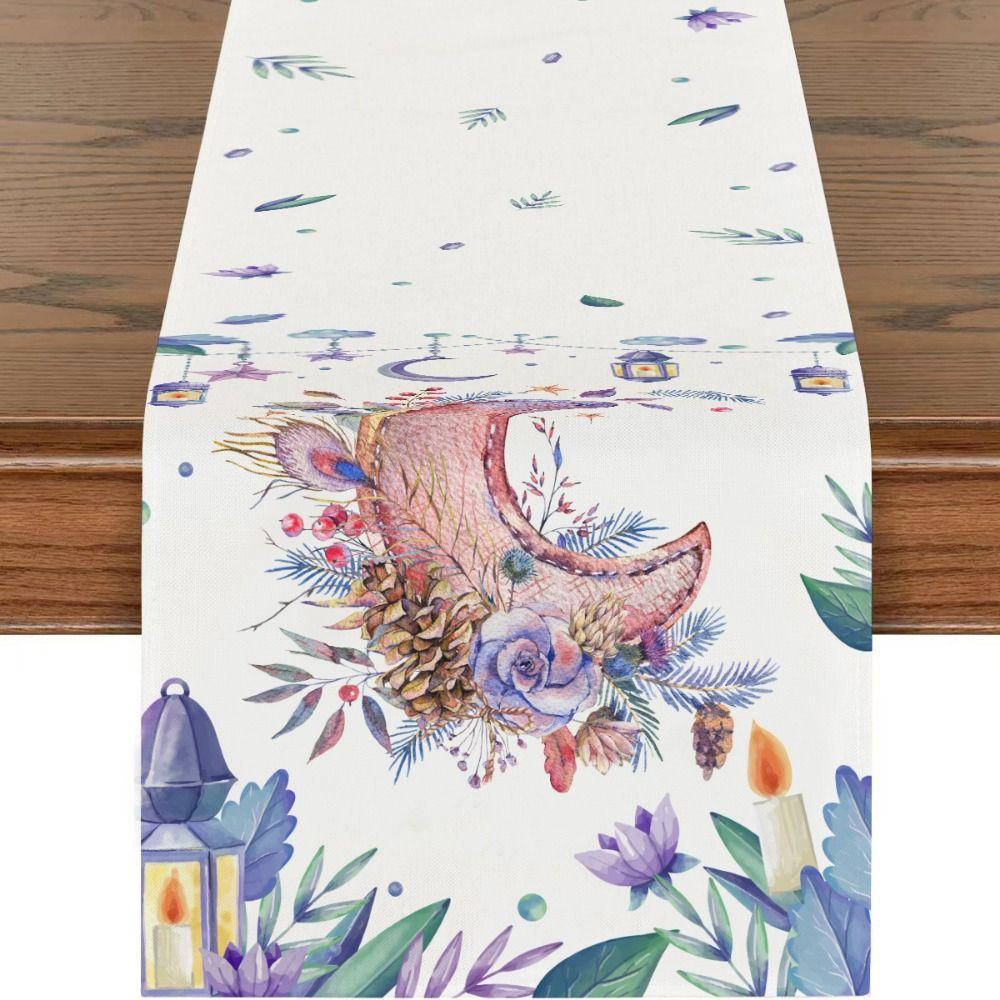 Vintage Ramadan Table Runner Washable Ramadan Decorations  Muslim Party Supplies