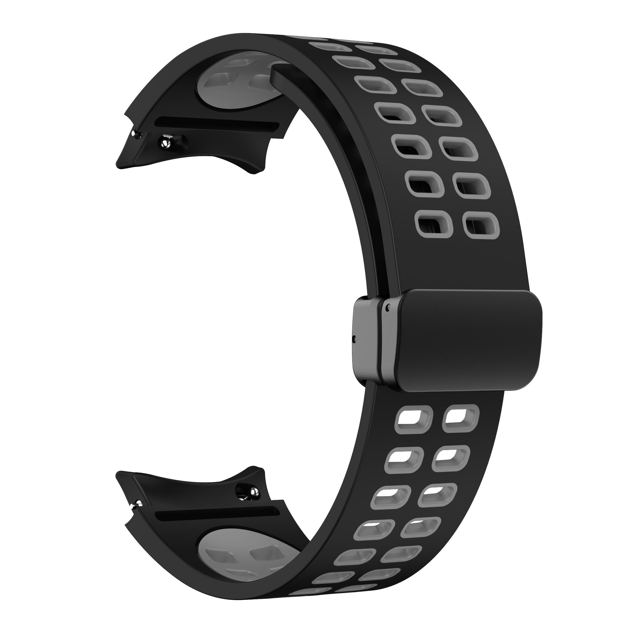 

Magnetic D Buckle Silicone Strap For Samsung Galaxy Watch 6 5 4 Series Sports Band For Galaxy Watch 45 44 40/Classic 47 46 43 42 черный серый