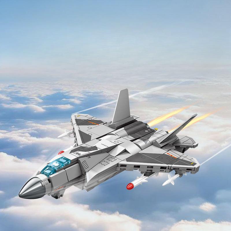 820pcs 4 In 1 Military Series Air Force 6th Generation Fighter Jet Children's Building Block Toys No Box