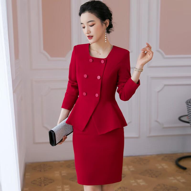 Women's Professional Red Suit Set