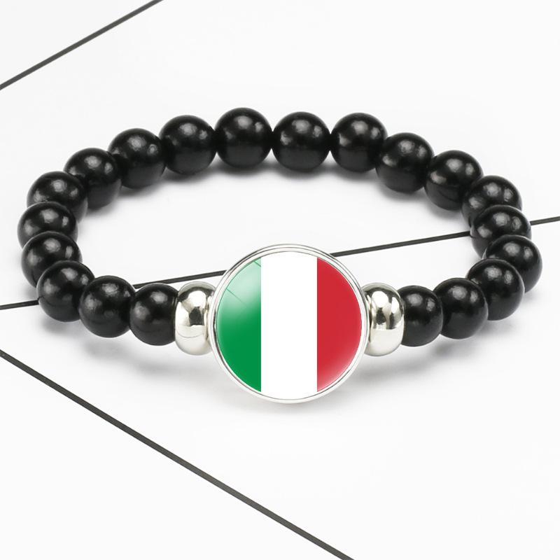 287 Länder Nationalflagge Druckknopf Elastisches Band Perlen Länderflagge Unabhängigkeitstag Perlen Schmuck Perlenarmband