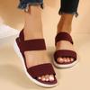 Women's Knit Elastic Cloth Wedge Sandals Slip On Lightweight Walking Sandals Women Plus Size Comfortable Summer Shoes