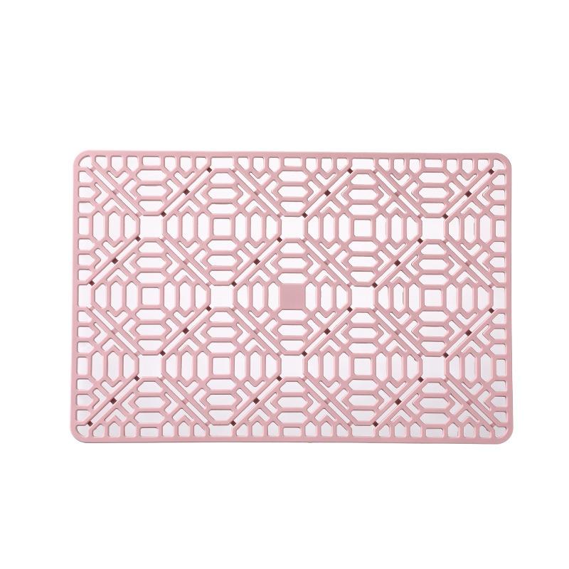 Silicone Hollow Drainage Heat Insulation Mat Square Sink Mat for Kitchen Sink Bottom Anti-scratch Anti-drop