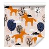Foxes with Trees and Clouds Wallpaper for Living Room and Bedroom 50x1000