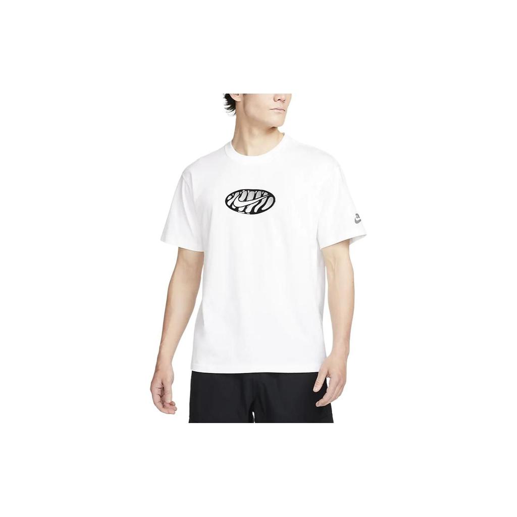 Nike Sportovní logo Crew Neck Tričko s krátkým rukávem Pánské topy Bílé FQ3753-100