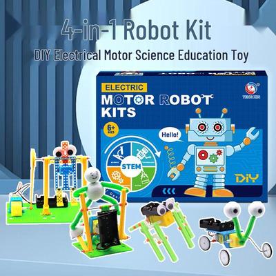 4-in-1 DIY Electric Robot Kit: Children's Educational Crawler Science Toy