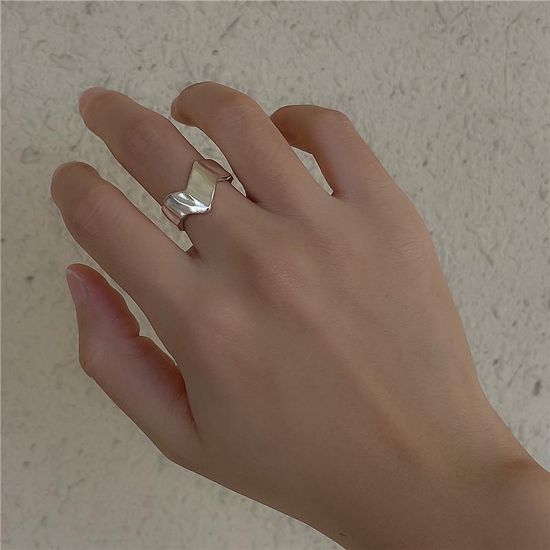 S925 Sterling Silver Wave Texture Ring - Women's Simple Retro Jewelry