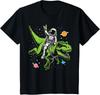 Kids Astronaut On Dino Trex Rock Space Rocker Boys Kids Toddler T-Shirt
