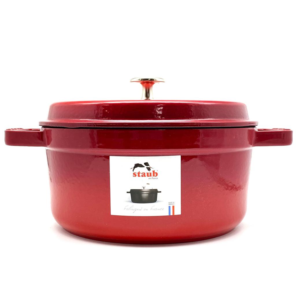 Staub Pico Cocotte Round 1102206 Enamel Pot, 22cm, Cherry, (Product Number 40509-825-0), [Used]
