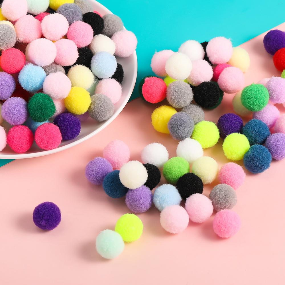 50pcs 10/15mm Multicolor Soft Pompons Colorful Fluffy Plush Craft for DIY Sewing Holiday Decorations and Jewelry Making Supplies