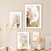 Beige Dahlia Peony Rose Daisy Flower Leaf Wall Art Canvas Painting Nordic Posters And Prints Wall Pictures For Living Room Decor