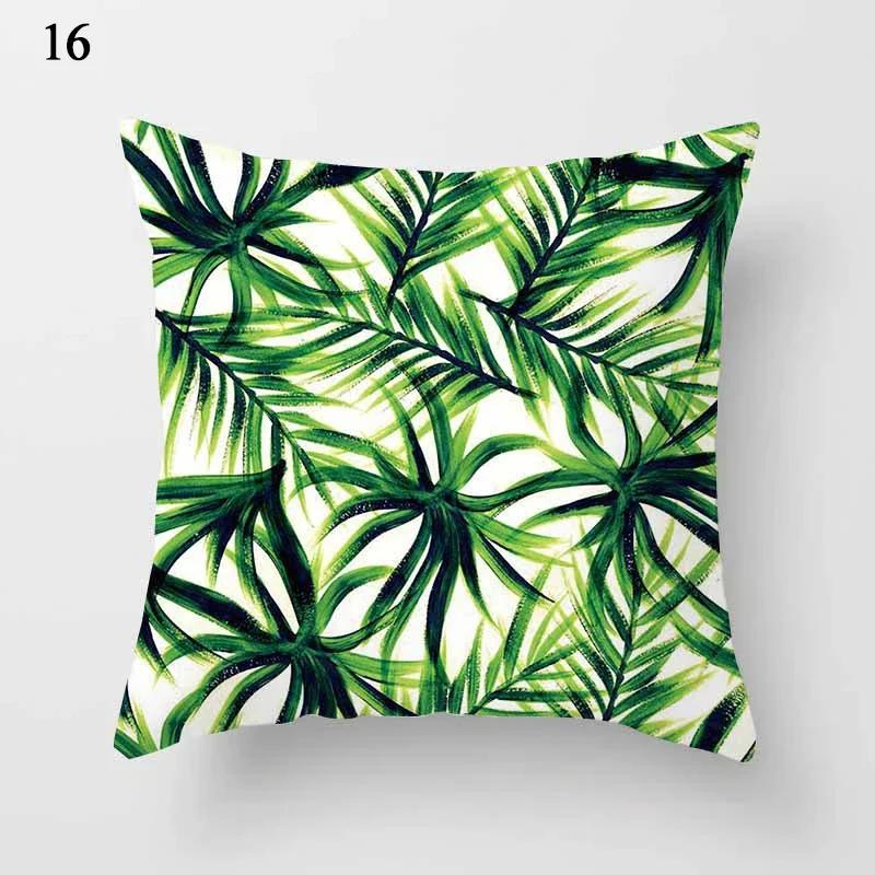 Sofa Car Pillowcase Home Decor Tropical Palm Tree Green Cushion Cover Decorative