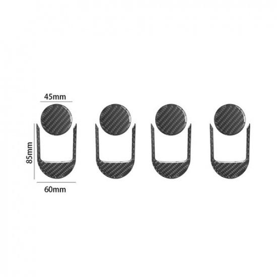 8Pcs For Jeep Wrangler 2007-2010 Carbon Fiber Interior Door Handle Cover Trim