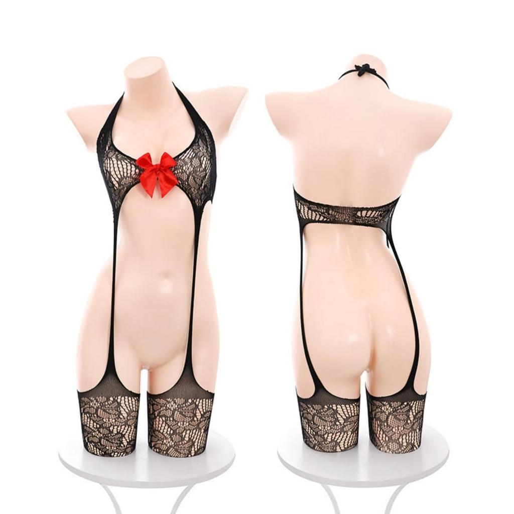 Sexy Full Body Fishnet Perforated Fishnet Body Extreme High Leg Baby Open Sexy Full Body One Size Fits Black [WhimsiNova] Lingerie, Tights, Tights,