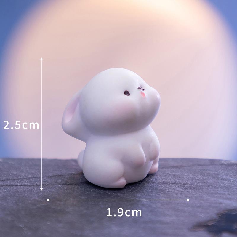 Cartoon Roztomilý Festival poloviny podzimu Králičí panenka Svátek poloviny podzimu Mooncake Dekorace na desku Roztomilý králičí pryskyřice Ornament dárek