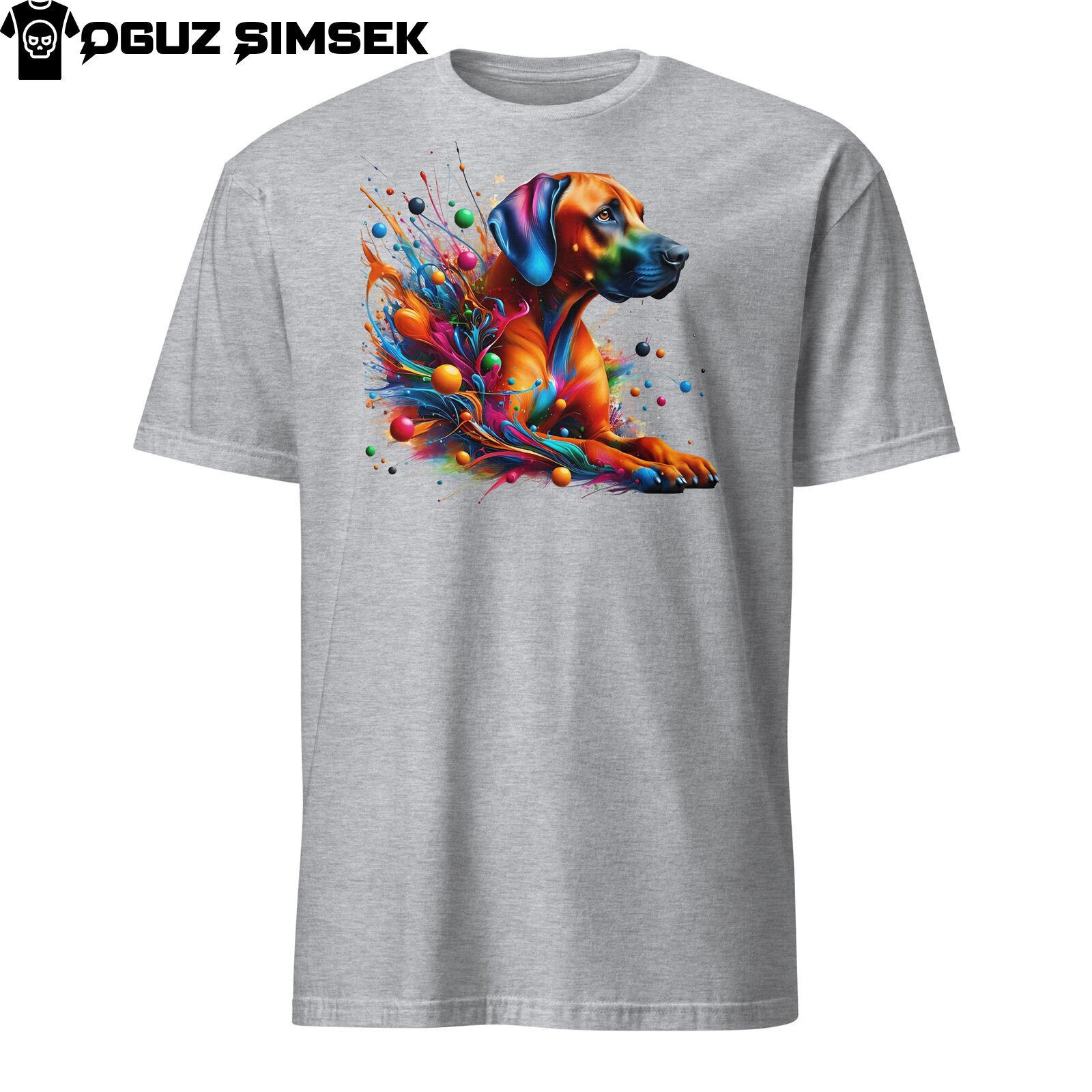 Colorful Rhodesian Ridgeback Dog Unisex T-Shirt Mens Womens Tees Top | Unique Design S