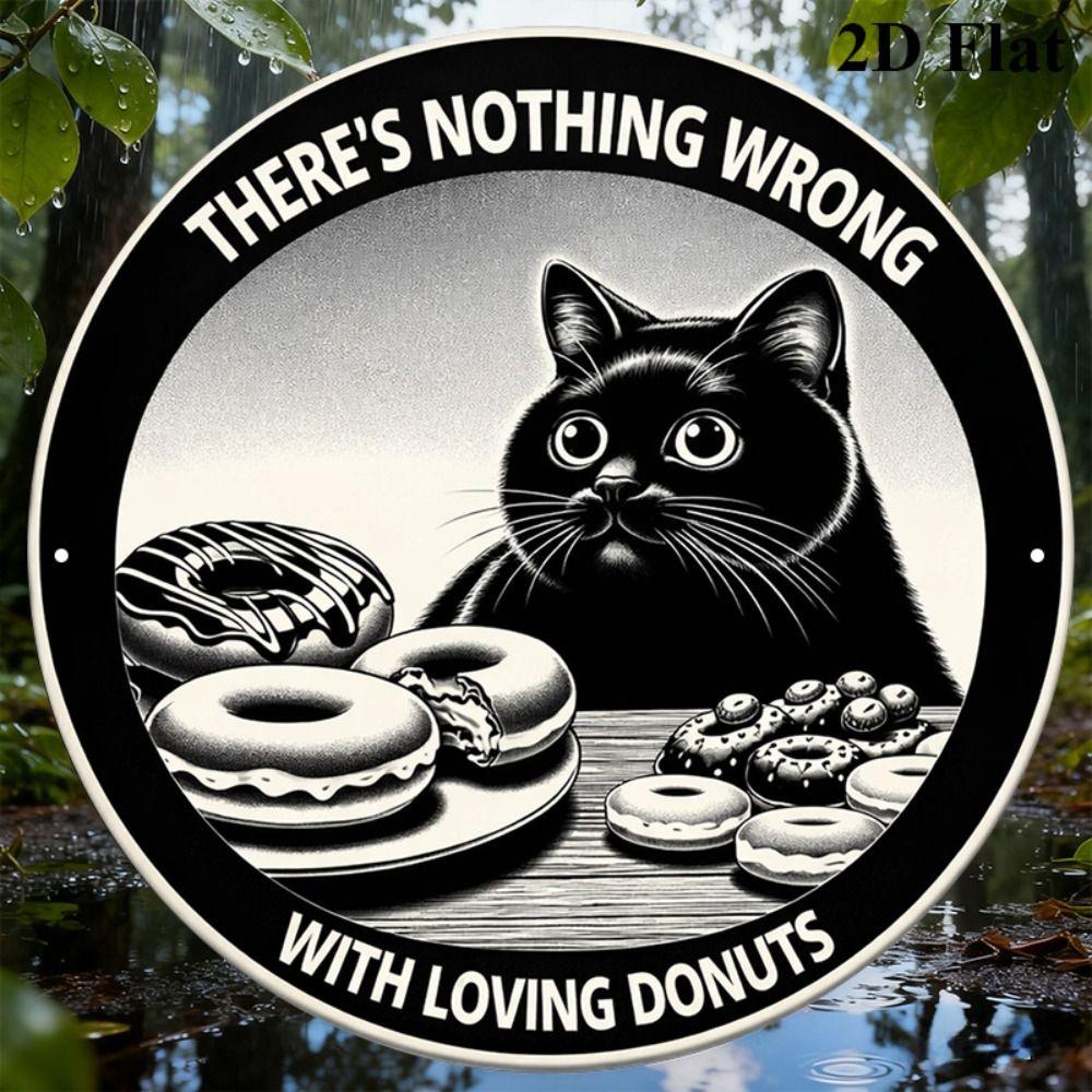 Metal Cat Wall Decor Tin Sign Gift For Friend 15x30cm Vintage Home Art