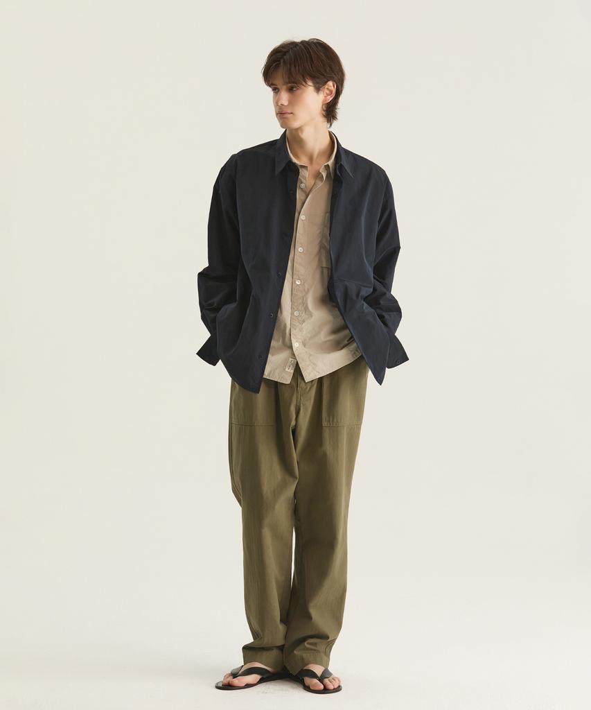 Oatmeal Cafe [Unisex] Np Washed Shirt Jacket - Navy