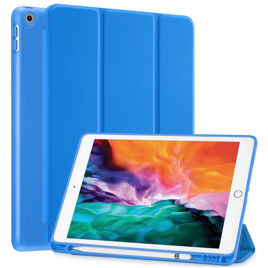 Custom Protective PU Leather Tablet Cover Case for iPad 9.7 Inch 5th/6th Gen Folio Stand Business Pencil Holder Trifold Stand