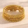 Minimalist Multi-Strand Metal Ball Square Bead Elastic Bracelets for Women Gold Silver Tone Stackable Statement Wrist Jewelry