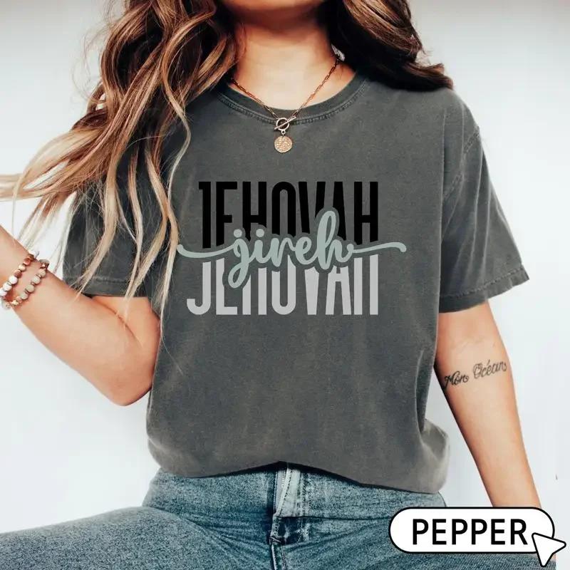 Christian T Shirt Bible Verse Jehovah Jireh Yahweh Faith Church Streetwear