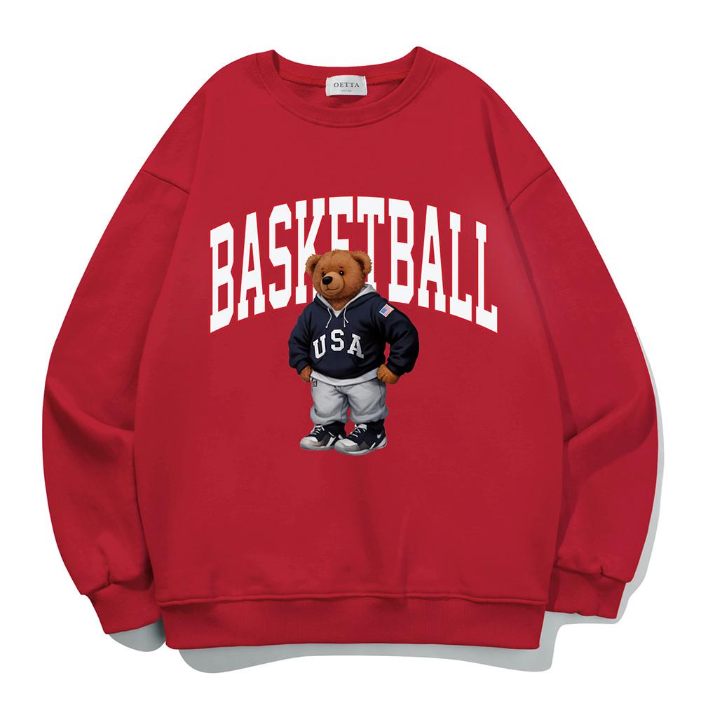 Yda Basketball Teddy Bear Sweatshirt Red 2Xl