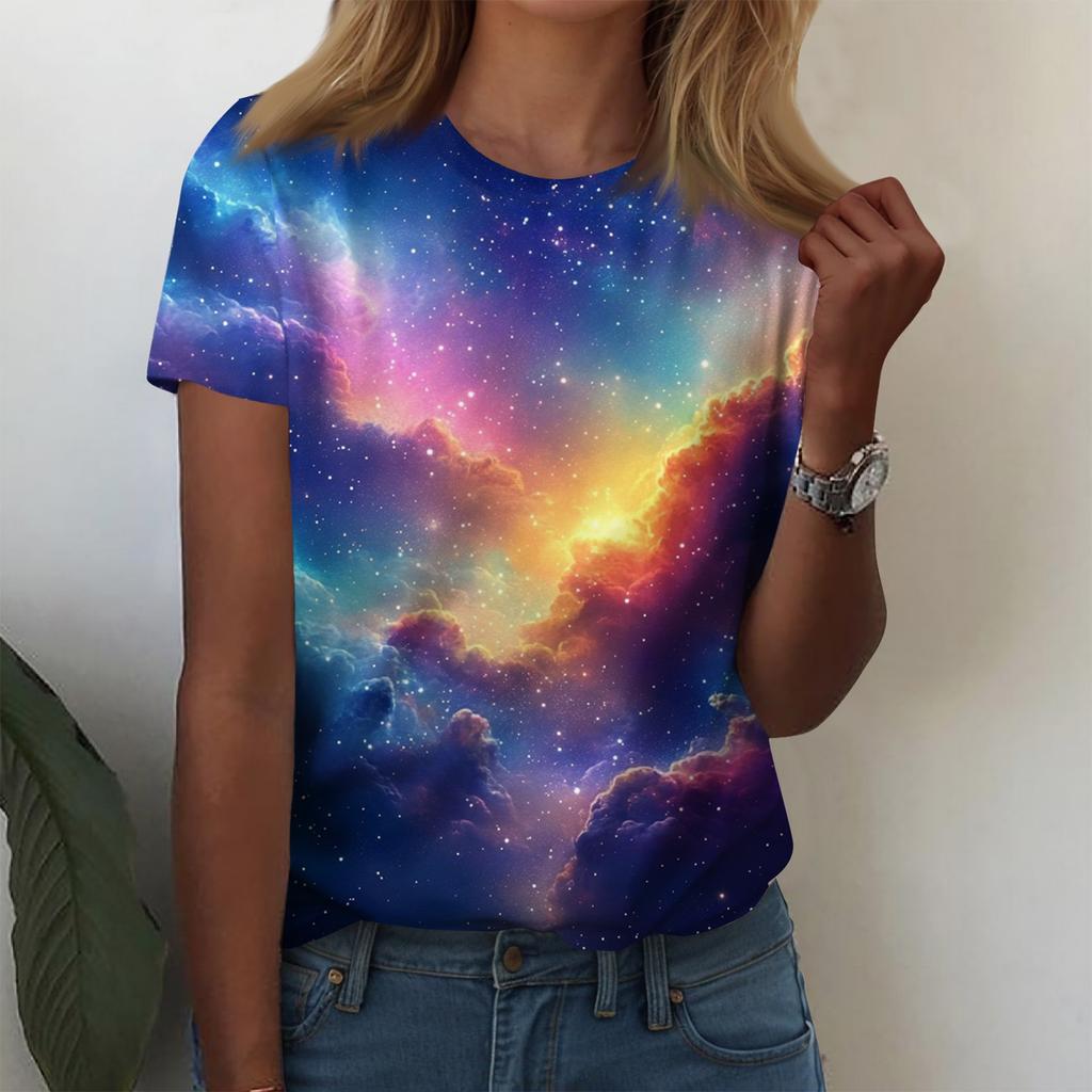 Camisas de manga curta para mulheres, tops fofos, camisetas gráficas, blusas casuais, plus size, tops básicos, pulôver