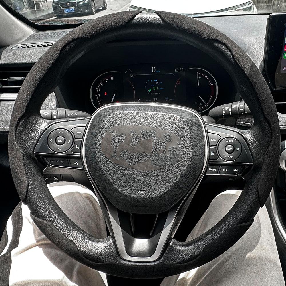 Suede Universal Car Steering Wheel Booster Cover Non-Slip Auto Interior Steer Protector Decoration Accessories Winter Keep Warm