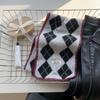 Korean high-end feeling rhombus plaid scarf women's winter atmosphere thickened warm neck protection scarf shawl