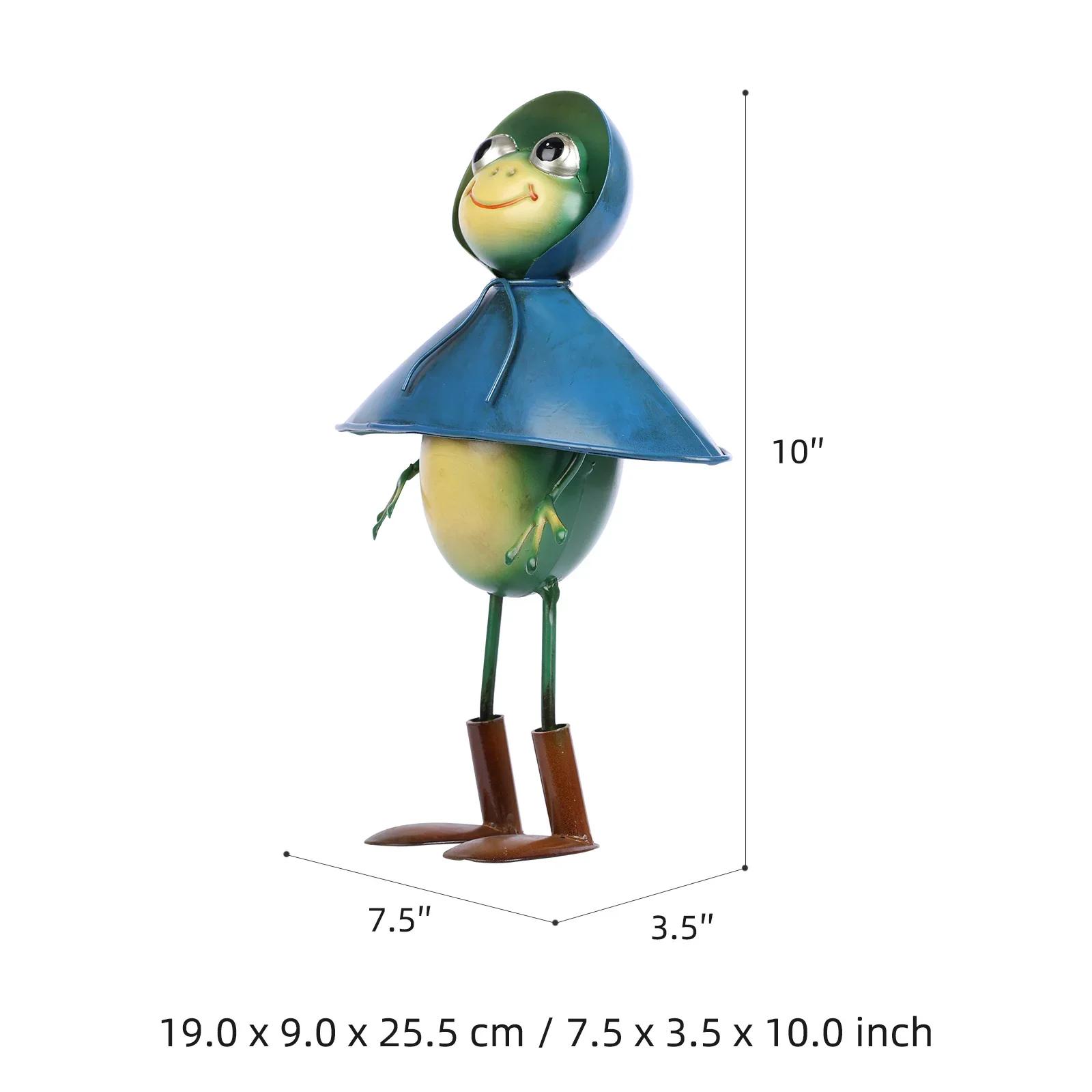 

1 шт. металлическая железная мультяшная лягушка, садовые статуи и домашний декор, наружные статуи для двора, плащ-лягушка с зонтиком Gard