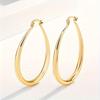 Golden-Tone Simple Color Hoop Earrings for Women - Bohemian Vintage Style Smooth Minimalist Design, Everyday Jewelry Gift Versatile Accessories
