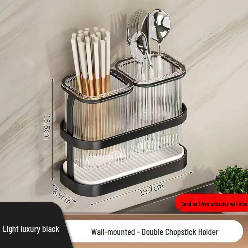 Wall-Mounted Light Luxury Chopstick & Knife Holder Rack