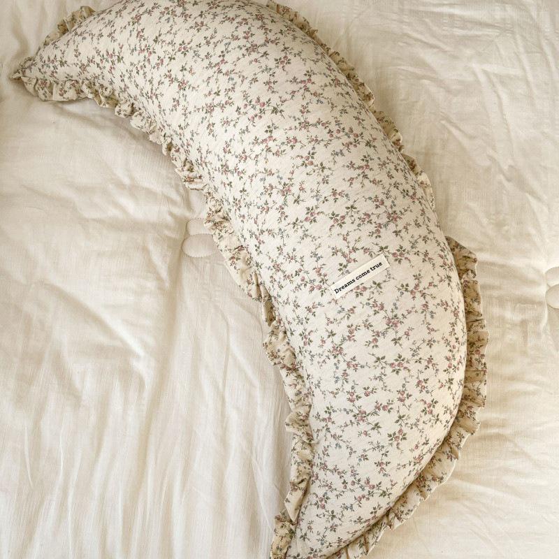 Cuscino a Mezzaluna in Cotone e Lino Lavabile: Supporto lenitivo per schiena, testiera del letto e gravidanza
