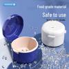 Portable Dual-Layer Mouthguard & Denture Storage Box with Drain & Toothbrush Holder
