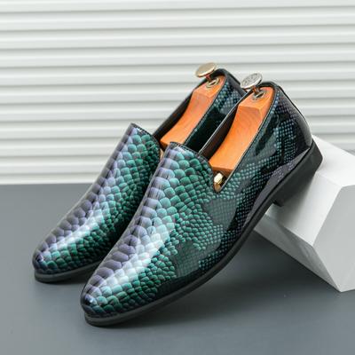 Moda Negócios Homens Mocassins Verde PU Um Pé Casual Confortável e de Alta Qualidade Sapatos Pequenos de Couro para Escritório e Uso Social Tamanho 38-46
