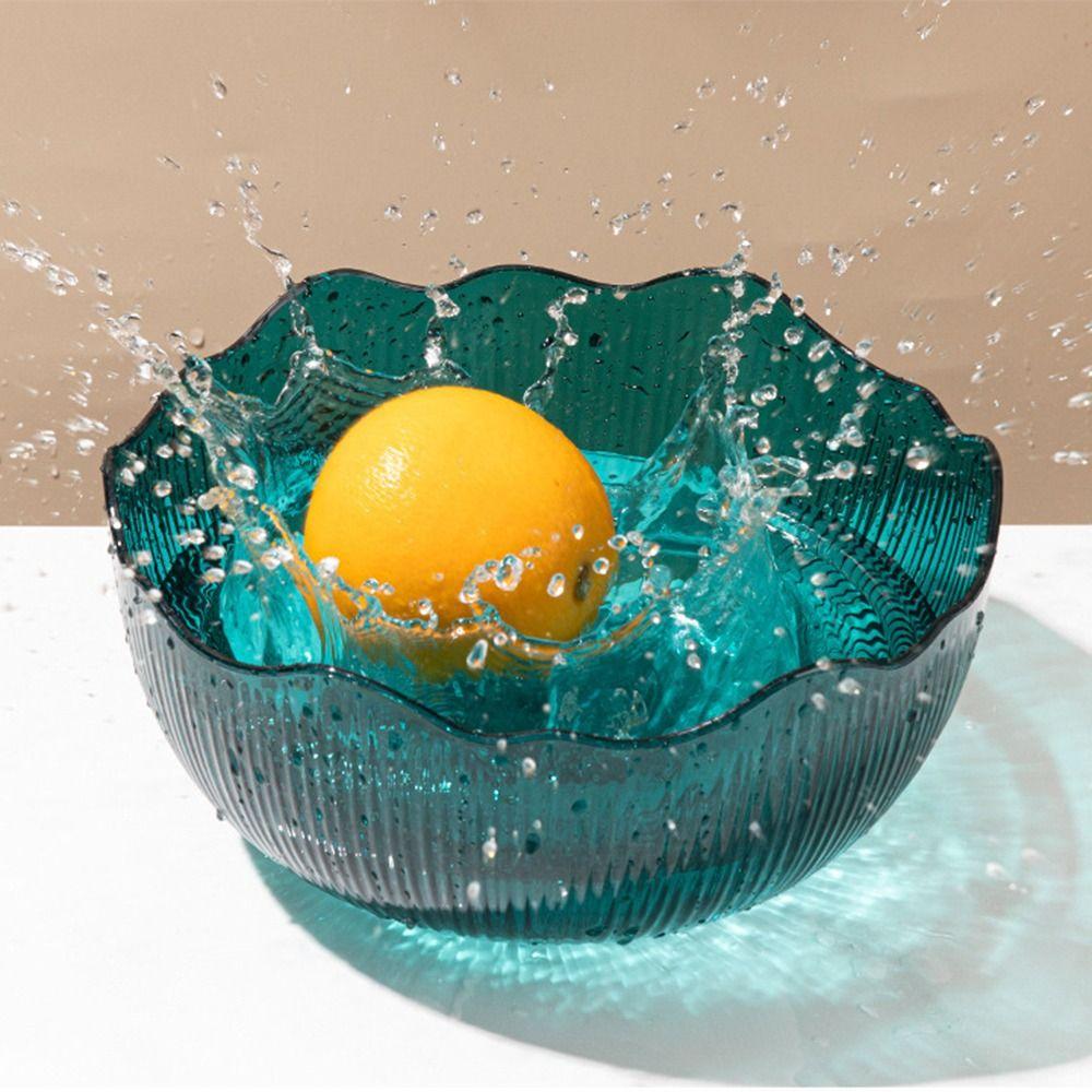 Flat Bottom Fruit Bowl Wave Edge Serving Dishes Fashionable Look Snack Basket Home Organization