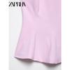 Zaprha New Arrival Short Skirt Hem Stretch Shirt Minimalist All-Match Halterneck Fashion Casual Top 4772040