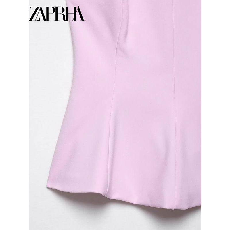 Zaprha New Arrival Short Skirt Hem Stretch Shirt Minimalist All-Match Halterneck Fashion Casual Top 4772040
