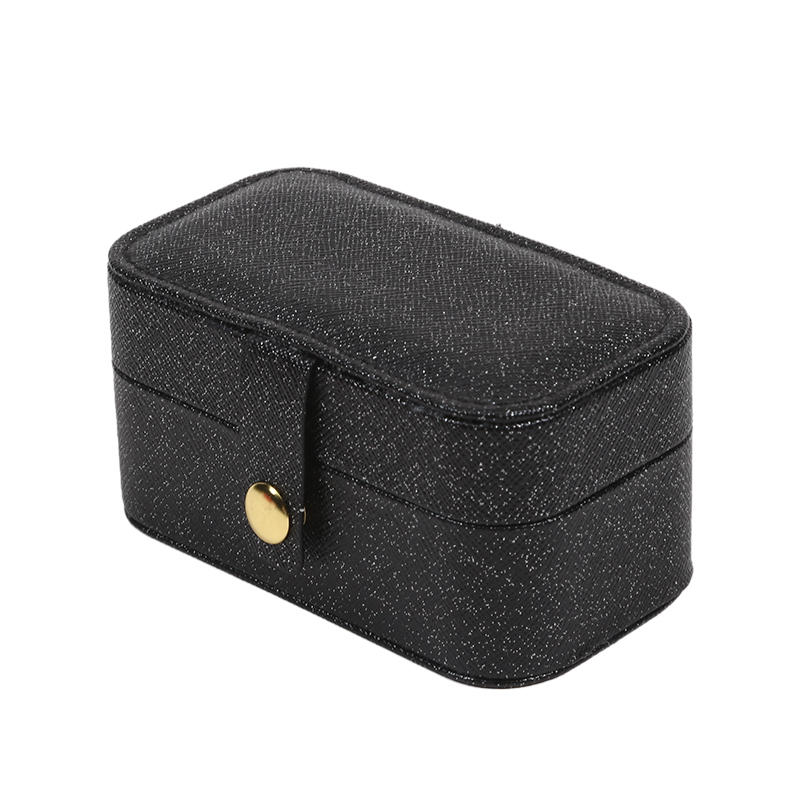 Simple PU Leather Jewelry Storage Box Mini Solid Color Jewelry Display Case Packing Portable Ring Necklace Case Girls