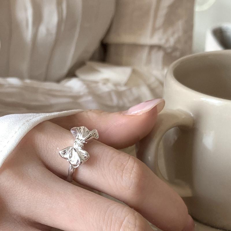 Style Contemporary Korean Bowknot Open Ring Perfect For Women Stylish
