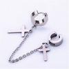1Pc Punk Hip Hop Metal Chain Ear Cuff Creative Cross Tassel Men Earring Jewelry Accessories