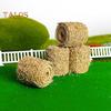 4 Stück Miniatur-Heuballenmodell, realistisches Mini-Heuhaufen-Ornament, winziger runder gefälschter Strohballen, DIY-Farm, Mikro-Landschaft, Puppenhaus-Dekoration, Zubehör