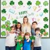 Shamrocks Clover Cutouts for Classroom Bulletin Board Decorations,Large St. Patrick's Day Shamrock Paper Cutouts for School Office Ireland Party