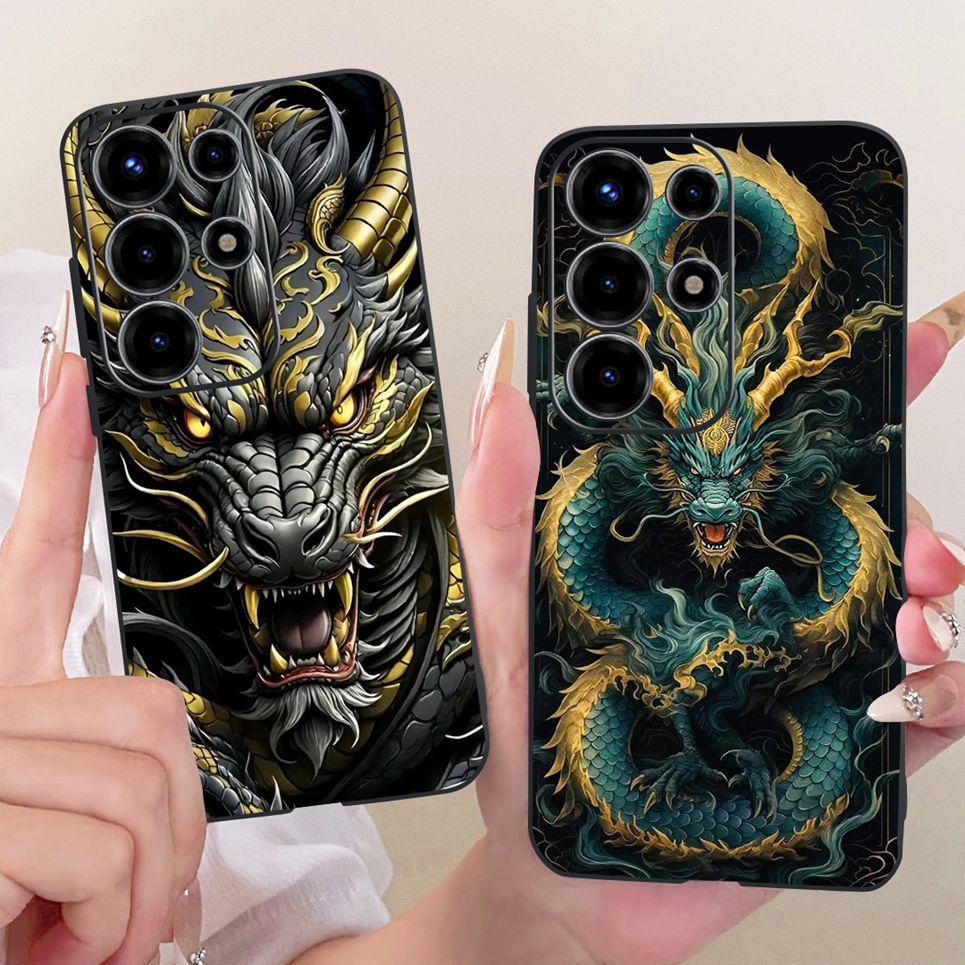 For Itel S26 Ultra Super 26 Ultra Phone Case Cute Cat Dragon Cartoon Design Back Cover Black Soft Silicone Casing S688LN