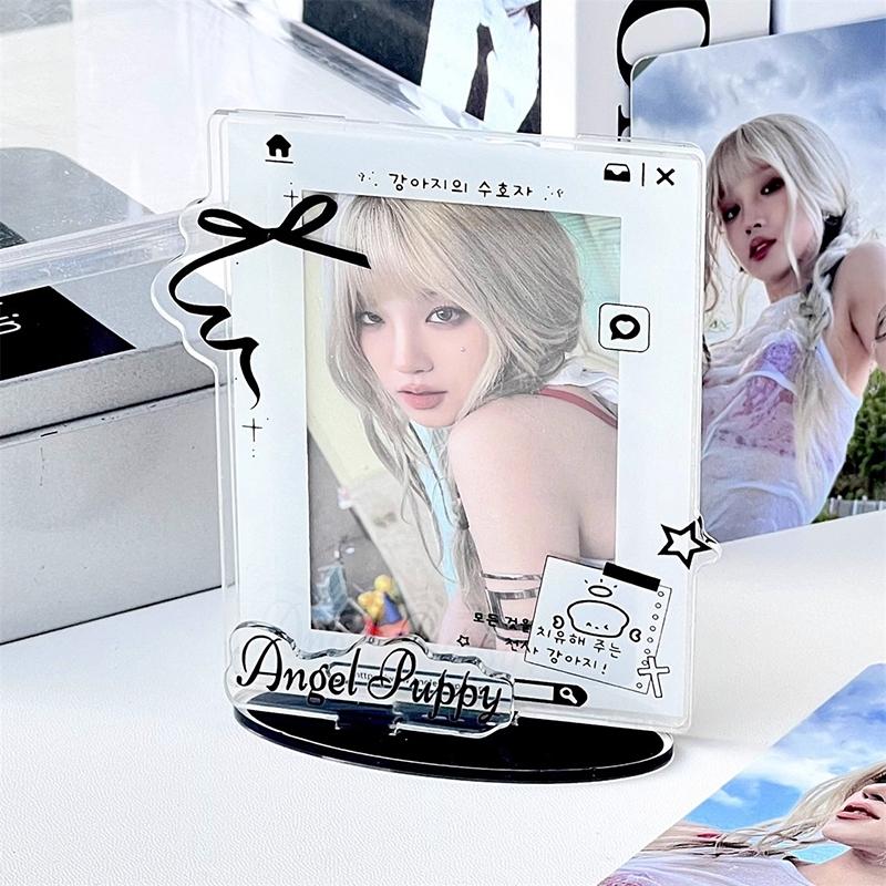 Hello Kitty 3inch Photocard Holder Kpop Card Acrylic Display Stand Cute KT Photo Frame Cartoon Style Photocards Protect Stands